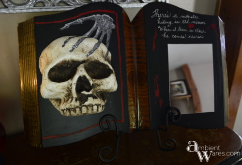 Have you seen what she did with this old thrift store clock? She added it to her creepy Halloween home decor collection! For this and more unique diy ideas, visit AmbientWares.com!