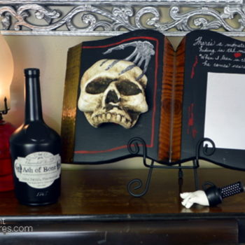 Have you seen what she did with this old thrift store clock? She added it to her creepy Halloween home decor collection! For this and more unique diy ideas, visit AmbientWares.com!