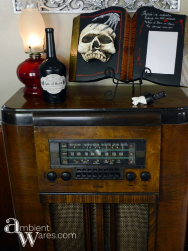 Have you seen what she did with this old thrift store clock? She added it to her creepy Halloween home decor collection! For this and more unique diy ideas, visit AmbientWares.com!