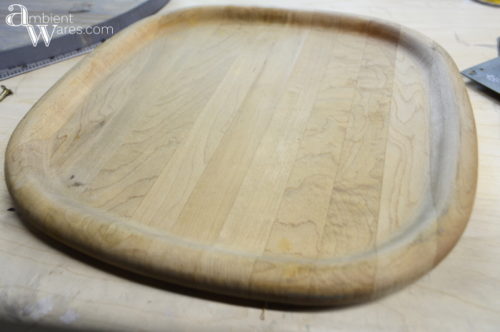 Not only did this this Lazy Susan turn out beautiful, it's made using a salvaged glass table lamp trim piece and a scrap piece of wood! AmbientWares.com